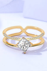 Moissanite 18K Gold-Plated Double-Layered Ring - Shah S. Sahota