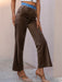 Corduroy Contrast Detail Cropped Wide Leg Pants - Shah S. Sahota