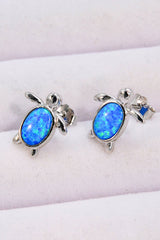 Opal Turtle Stud Earrings - Shah S. Sahota