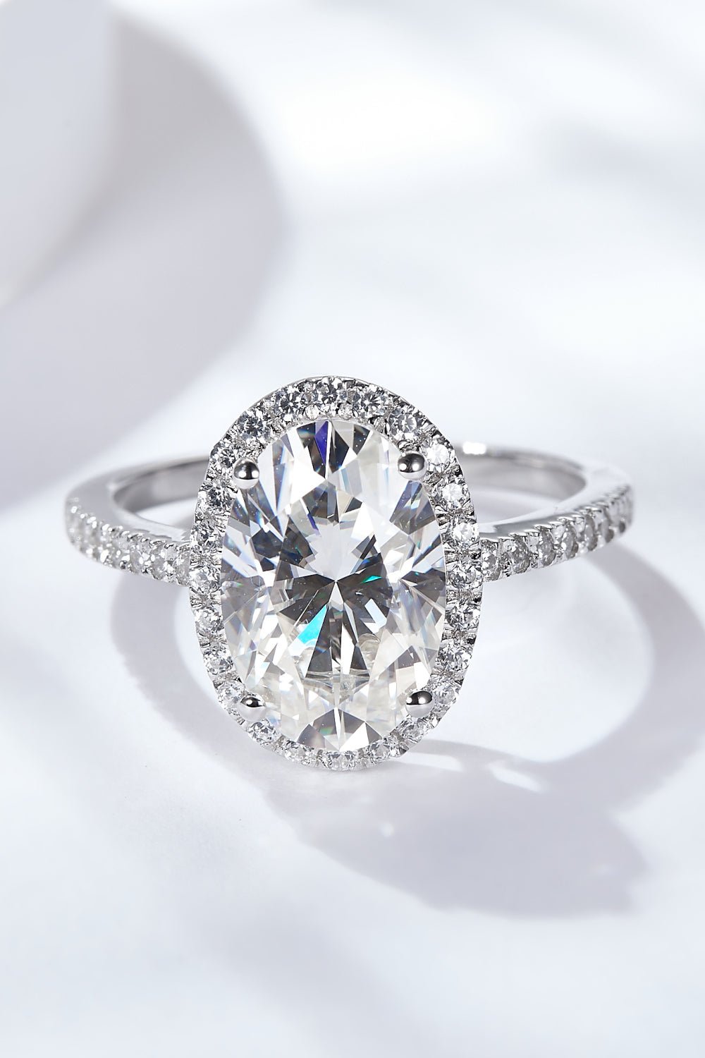 4.5 Carat Moissanite Halo Ring - Shah S. Sahota