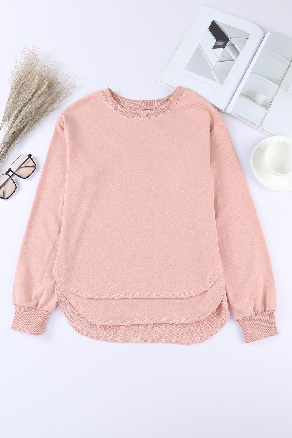 Side Slit Drop Shoulder Sweatshirt - Shah S. Sahota
