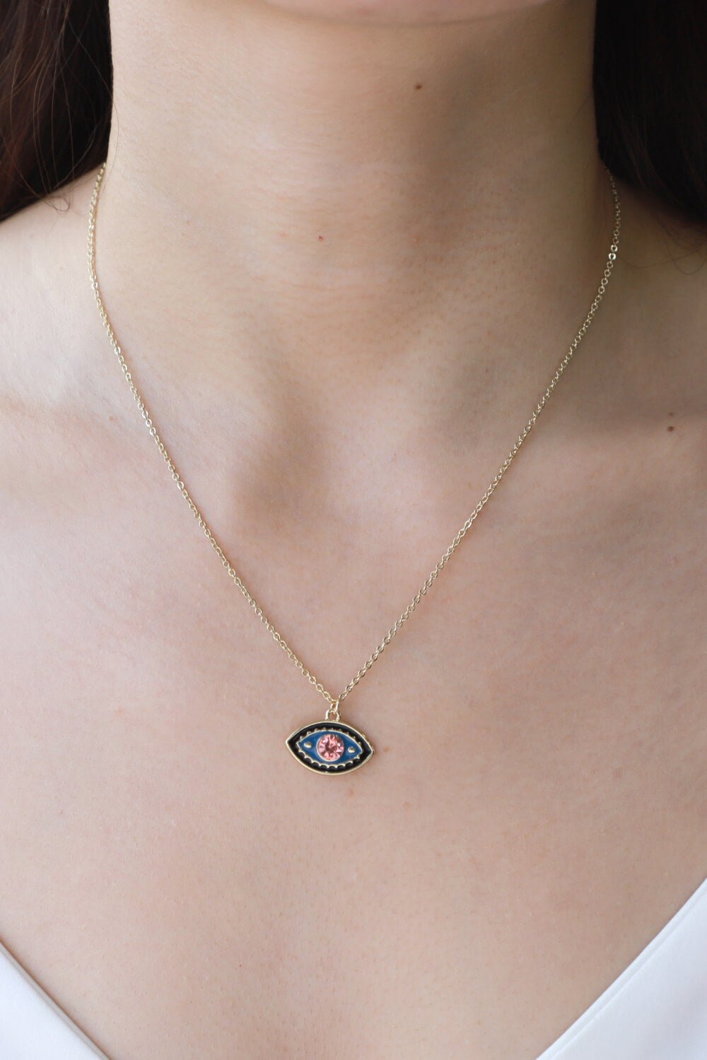 Evil Eye Pendant Gold Plated Chain Necklace - Shah S. Sahota