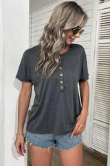 Half Button Short Sleeve Henley - Shah S. Sahota