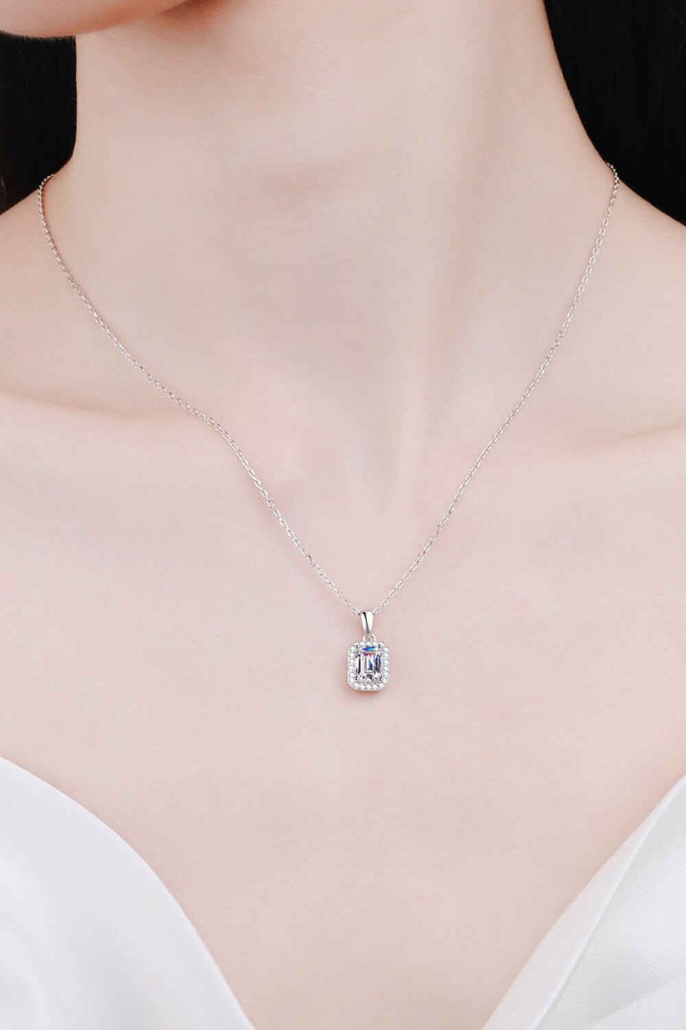 Square Moissanite Pendant Chain Necklace - Shah S. Sahota