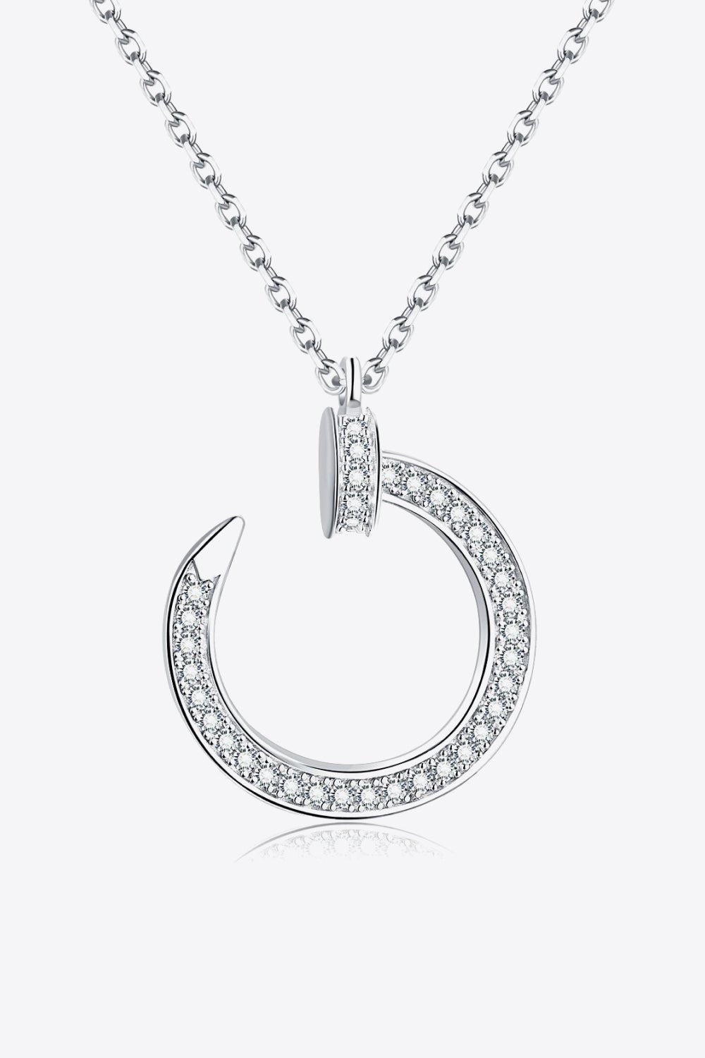 1 Carat Moissanite Open Ring Pendant Necklace - Shah S. Sahota
