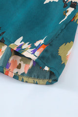 Abstract Print Belted Ruffle Hem Dress - Shah S. Sahota