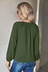 Gathered Detail Tie-Neck Blouse - Shah S. Sahota