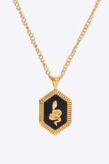 18K Gold Plated Snake Geometric Pendant Necklace - Shah S. Sahota