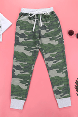 Green Camo Print Knit Sport Pants - Shah S. Sahota