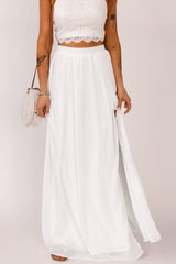Elastic Waistband Split Maxi Skirt - Shah S. Sahota
