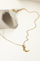 18K Gold Plated Inlaid Zircon Moon Pendant Necklace - Shah S. Sahota