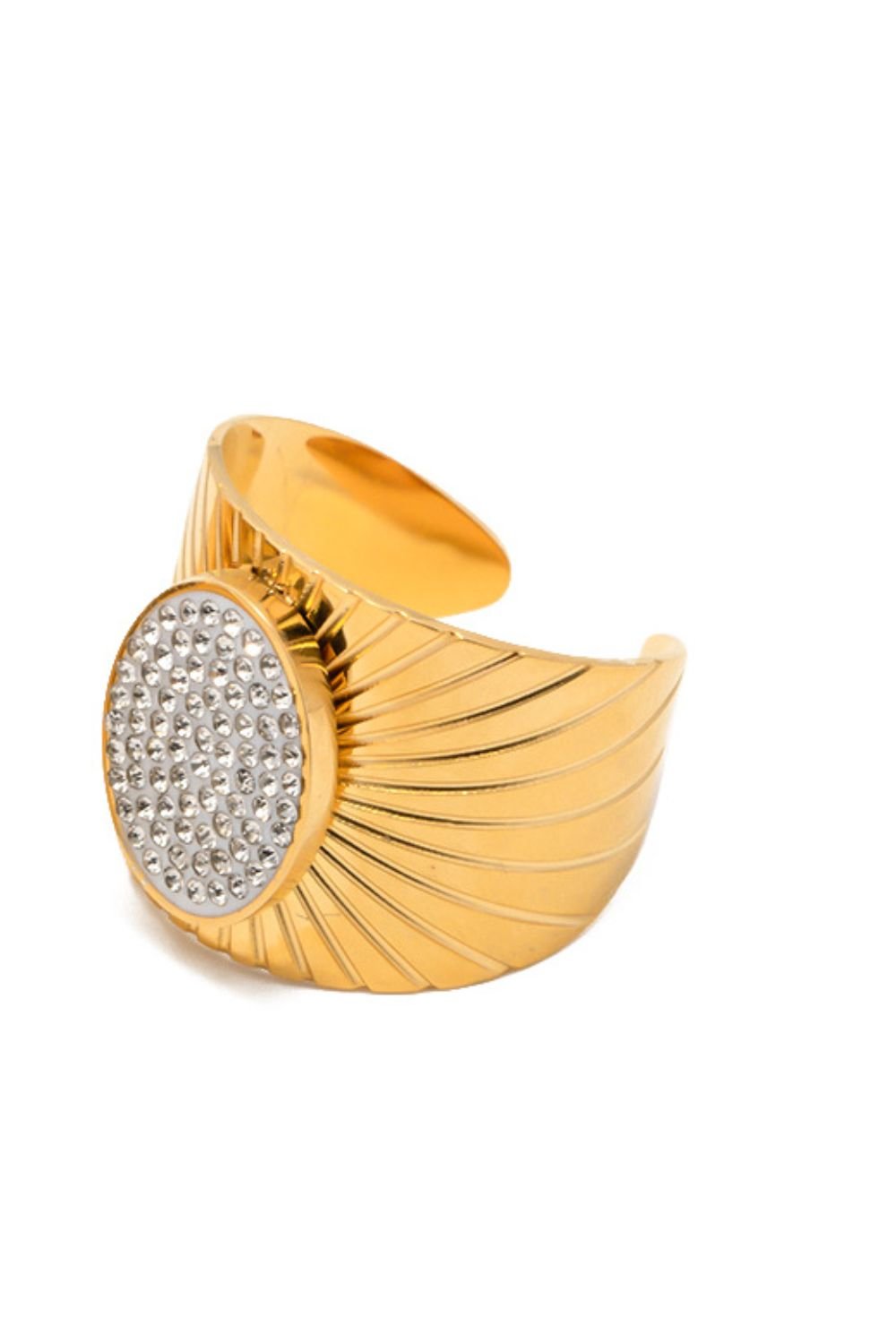 Wide Band Stainless Steel Open Ring - Shah S. Sahota