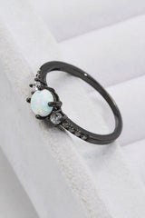 925 Sterling Silver Round Opal Ring - Shah S. Sahota