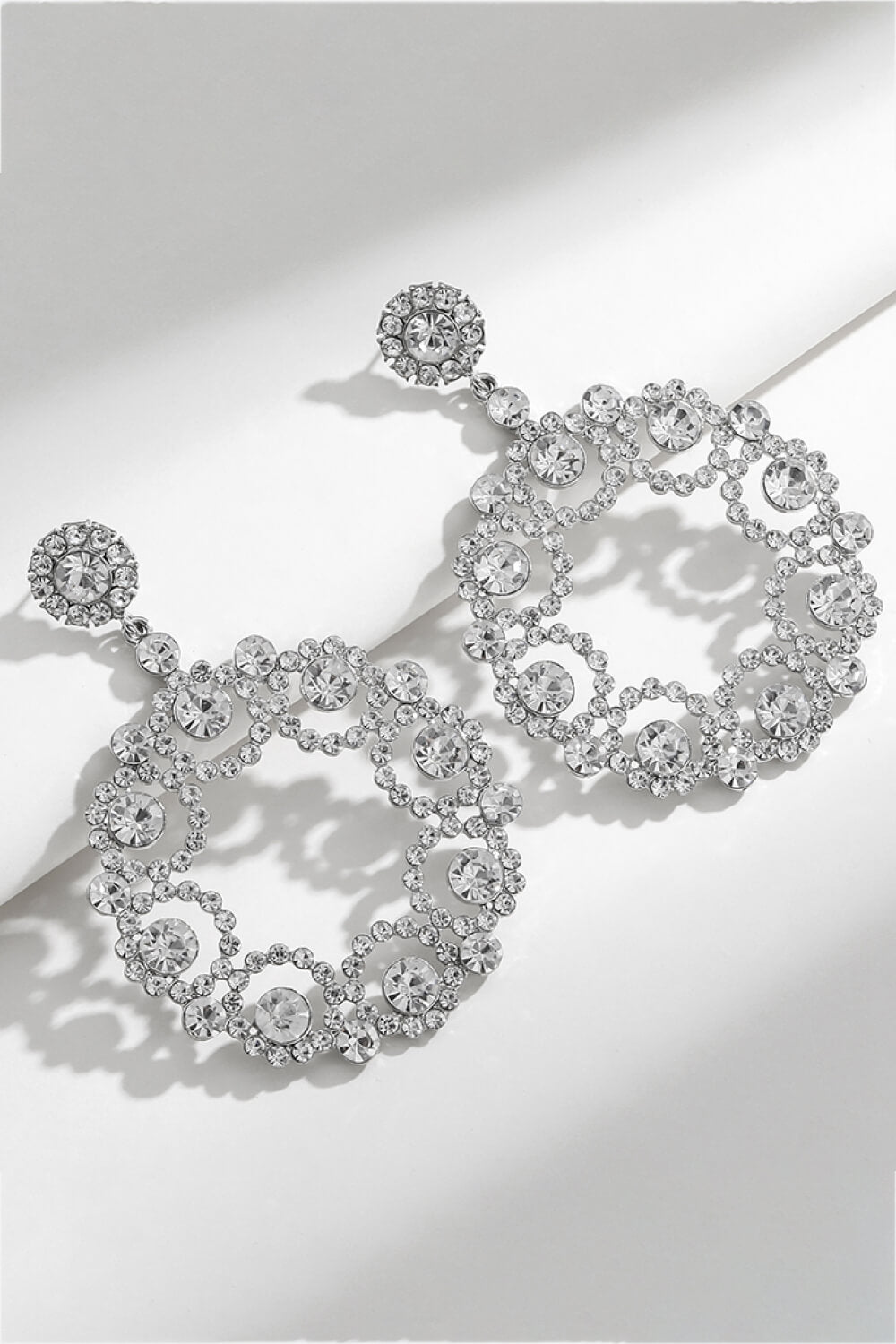 Alloy Rhinestone Round Drop Earrings - Shah S. Sahota