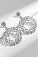 Alloy Rhinestone Round Drop Earrings - Shah S. Sahota