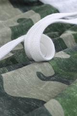 Green Camo Print Knit Sport Pants