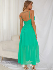 Smocked Split Maxi Dress