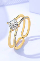 Moissanite 18K Gold-Plated Double-Layered Ring - Shah S. Sahota