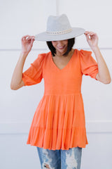 Davi & Dani One-Way Ticket Full Size Run Smocked Tiered Babydoll Blouse - Shah S. Sahota