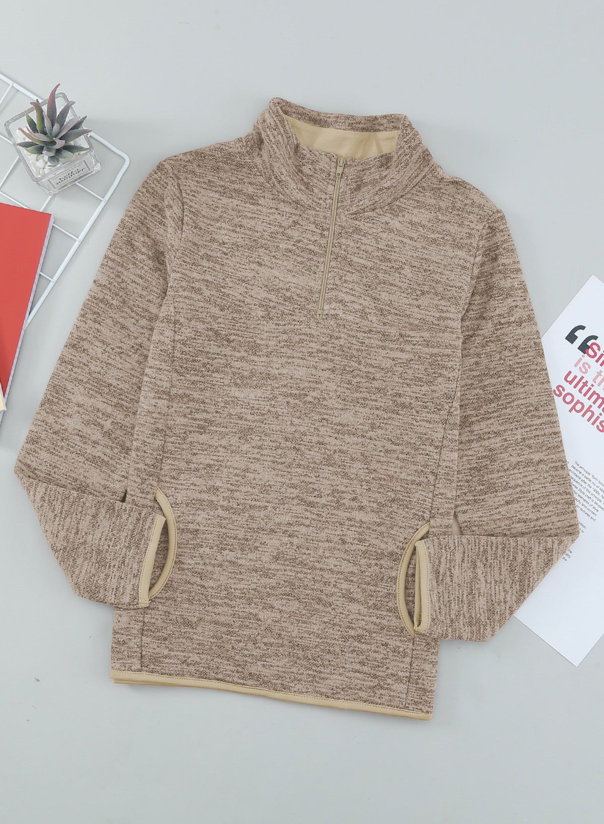 Kids Quarter-Zip Collar Sweatshirt with Kangaroo Pocket - Shah S. Sahota