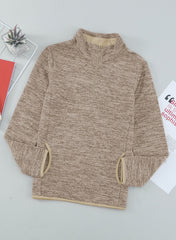 Kids Quarter-Zip Collar Sweatshirt with Kangaroo Pocket - Shah S. Sahota