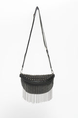 PU Leather Studded Sling Bag with Fringes - Shah S. Sahota