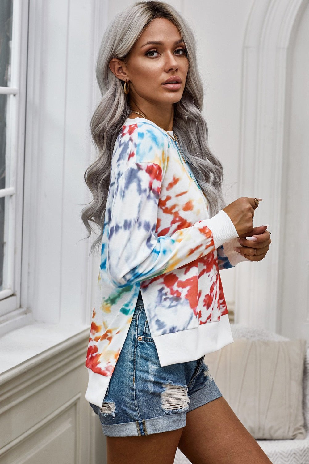 Tie-Dye High Low Sweatshirt - Shah S. Sahota