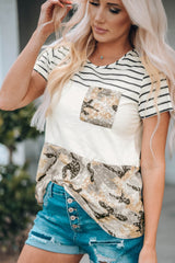 Camo Color Block Pocket Tee - Shah S. Sahota