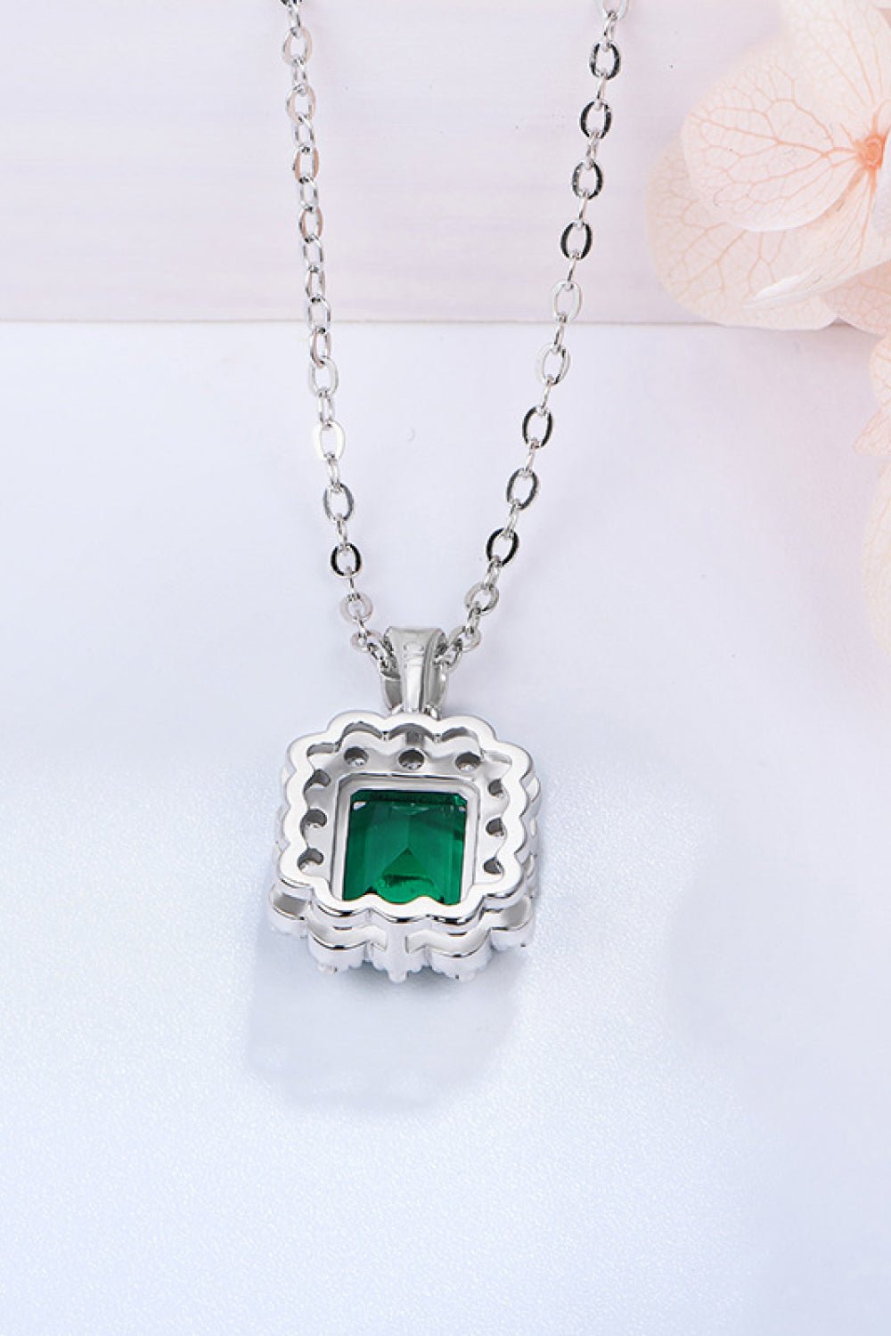 1.5 Carat Lab-Grown Emerald Pendant 925 Sterling Silver Necklace - Shah S. Sahota