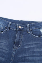 High-Rise Distressed Hem Detail Jeans - Shah S. Sahota
