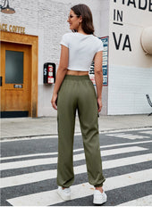 Loose Elastic Waist With Tie Pocket Pants - Shah S. Sahota
