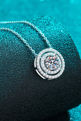 Moissanite Round Pendant Rhodium-Plated Necklace - Shah S. Sahota