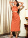 Cutout Round Neck Sleeveless Midi Dress - Shah S. Sahota