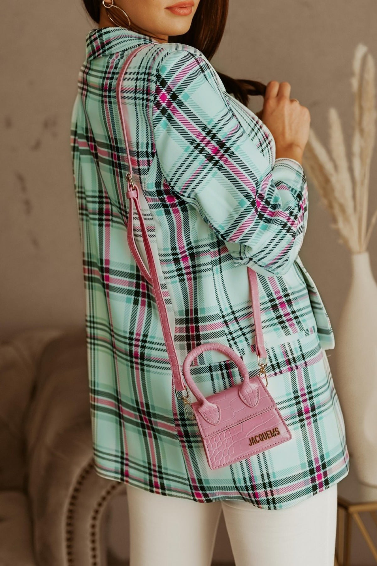 Lapel Long Sleeve Plaid Blaze - Shah S. Sahota