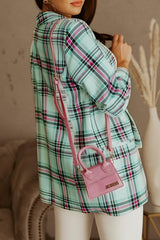 Lapel Long Sleeve Plaid Blaze - Shah S. Sahota