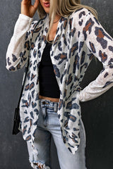 Leopard Print Open Front Longline Cardigan - Shah S. Sahota
