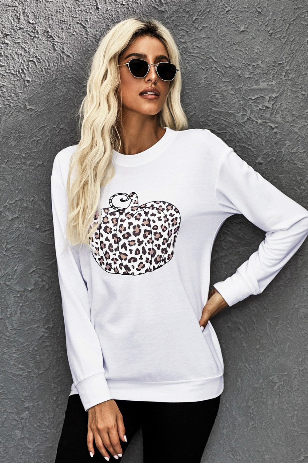 Pumpkin Graphic Long Sleeve Sweatshirt - Shah S. Sahota