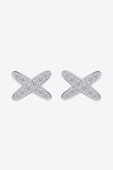 925 Sterling Silver X-Shape Moissanite Earrings - Shah S. Sahota