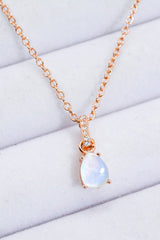Moonstone Teardrop Pendant Necklace - Shah S. Sahota
