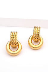 Twisted Gold-Plated Drop Earrings - Shah S. Sahota