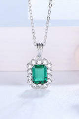 1.5 Carat Lab-Grown Emerald Pendant 925 Sterling Silver Necklace - Shah S. Sahota