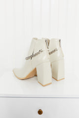 Cape Robbin Point the Way Chain Detail Ankle Booties - Shah S. Sahota