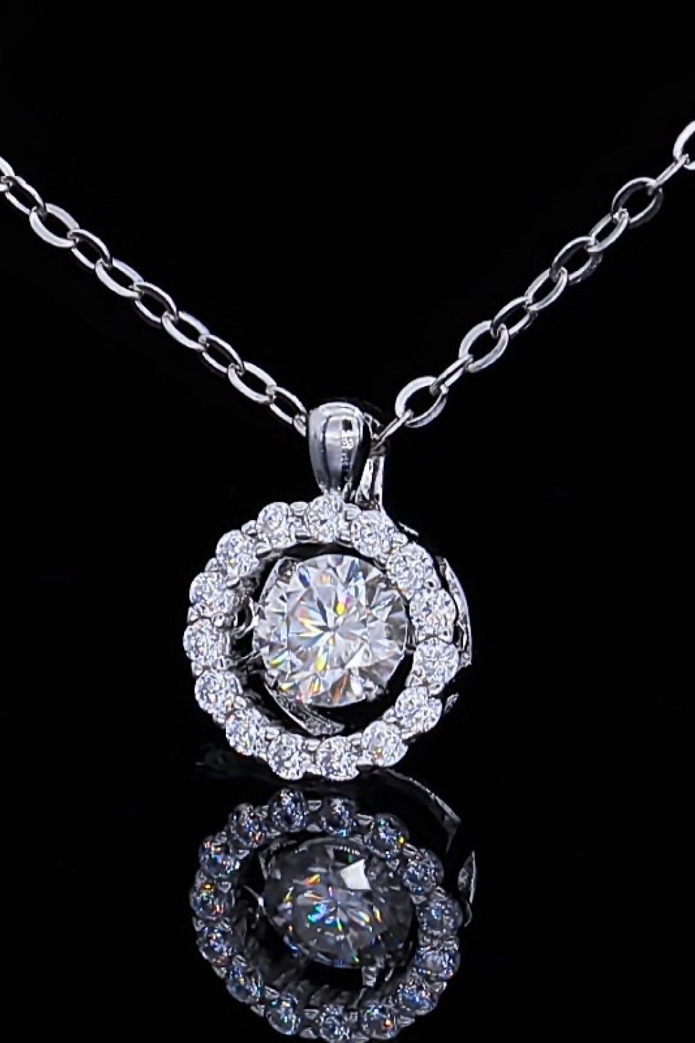 Moissanite Round Pendant Chain Necklace - Shah S. Sahota