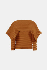 Accordion Pleated Cape Collar Top - Shah S. Sahota