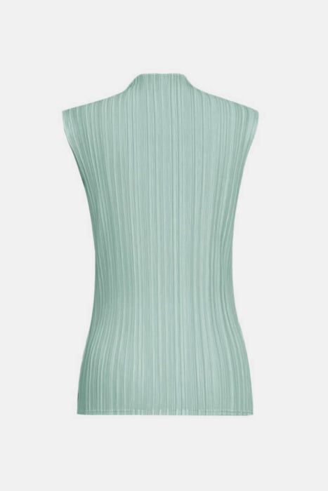 Accordion Pleated Mock Neck Sleeveless Top - Shah S. Sahota