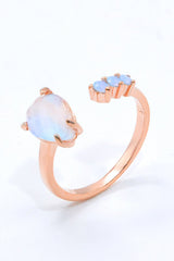 18K Rose Gold-Plated Moonstone Open Ring - Shah S. Sahota