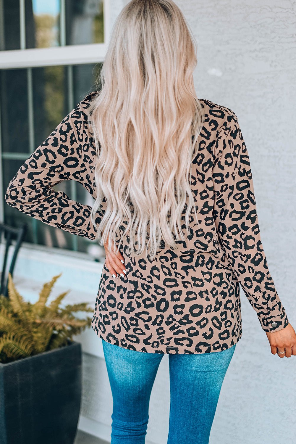 Leopard Drawstring Waist Jacket with Pockets - Shah S. Sahota