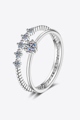 Moissanite 925 Sterling Silver Two-Piece Ring Set - Shah S. Sahota