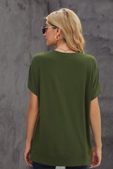 Round Neck Short Sleeve Solid Color Tee - Shah S. Sahota