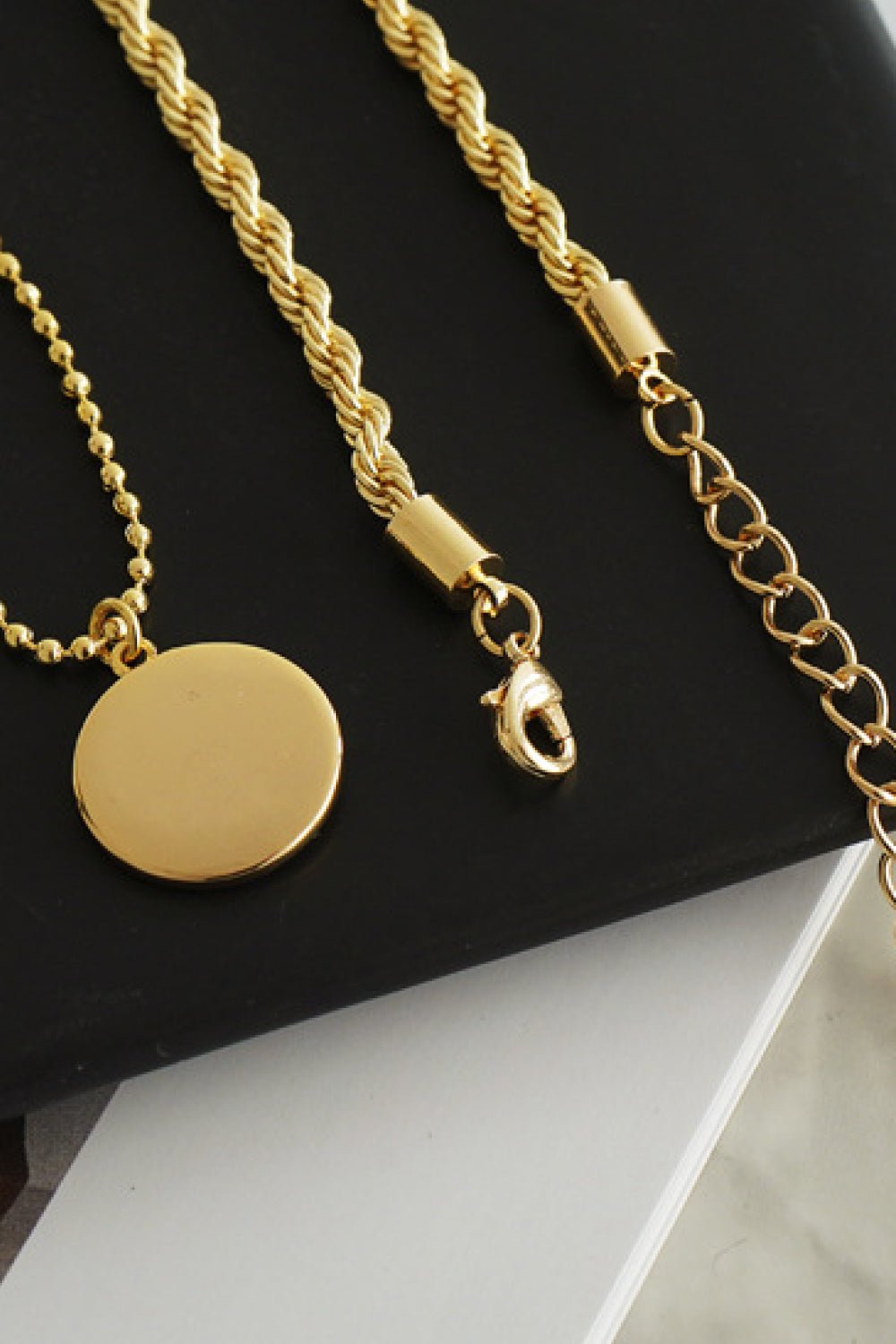 Butterfly Pendant Necklace and Twisted Rope Necklace Set - Shah S. Sahota